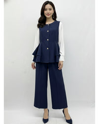 タック ワイドストレートパンツ