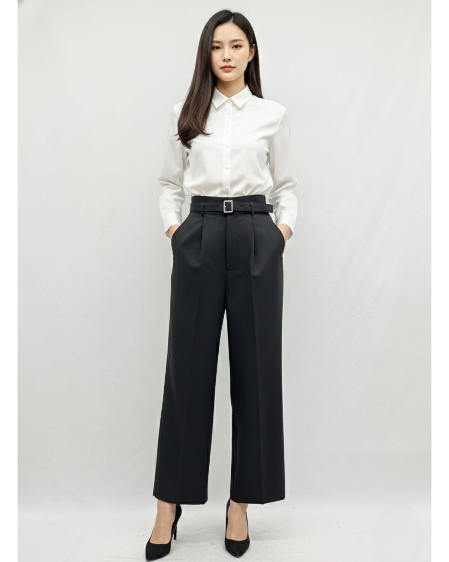 タック ワイドストレートパンツ