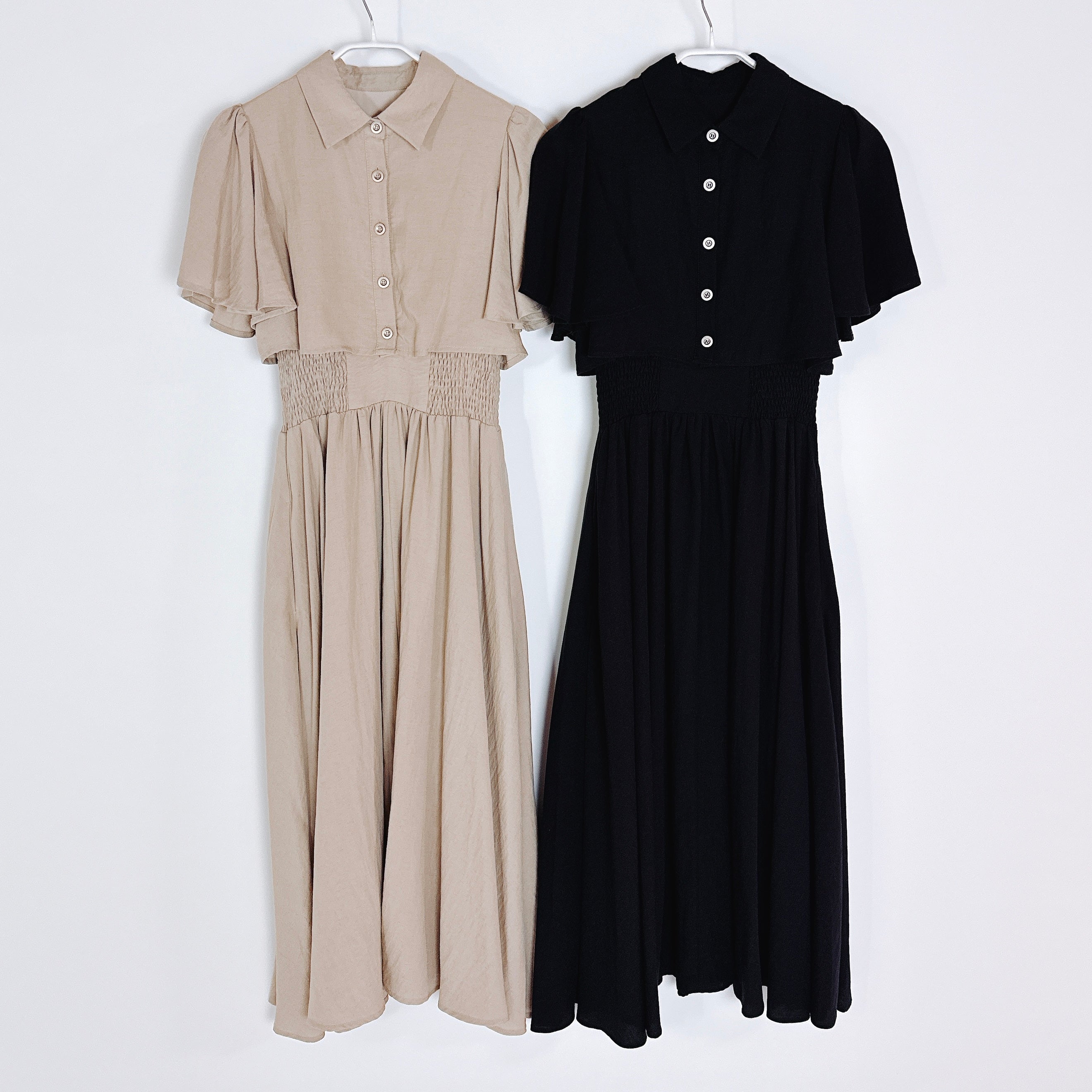 レイヤード風クロップシャツワンピース