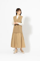 切替ギャザー テーラードジャンパースカート