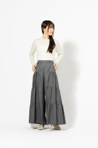ティアードフレア ワイドパンツ