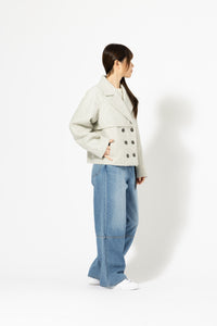 ショート丈 ダブルブレストコート