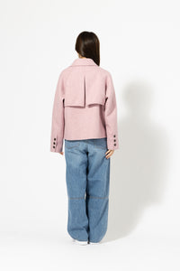 ショート丈 ダブルブレストコート