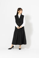 切替ギャザー テーラードジャンパースカート