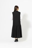 切替ギャザー テーラードジャンパースカート