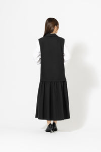 切替ギャザー テーラードジャンパースカート