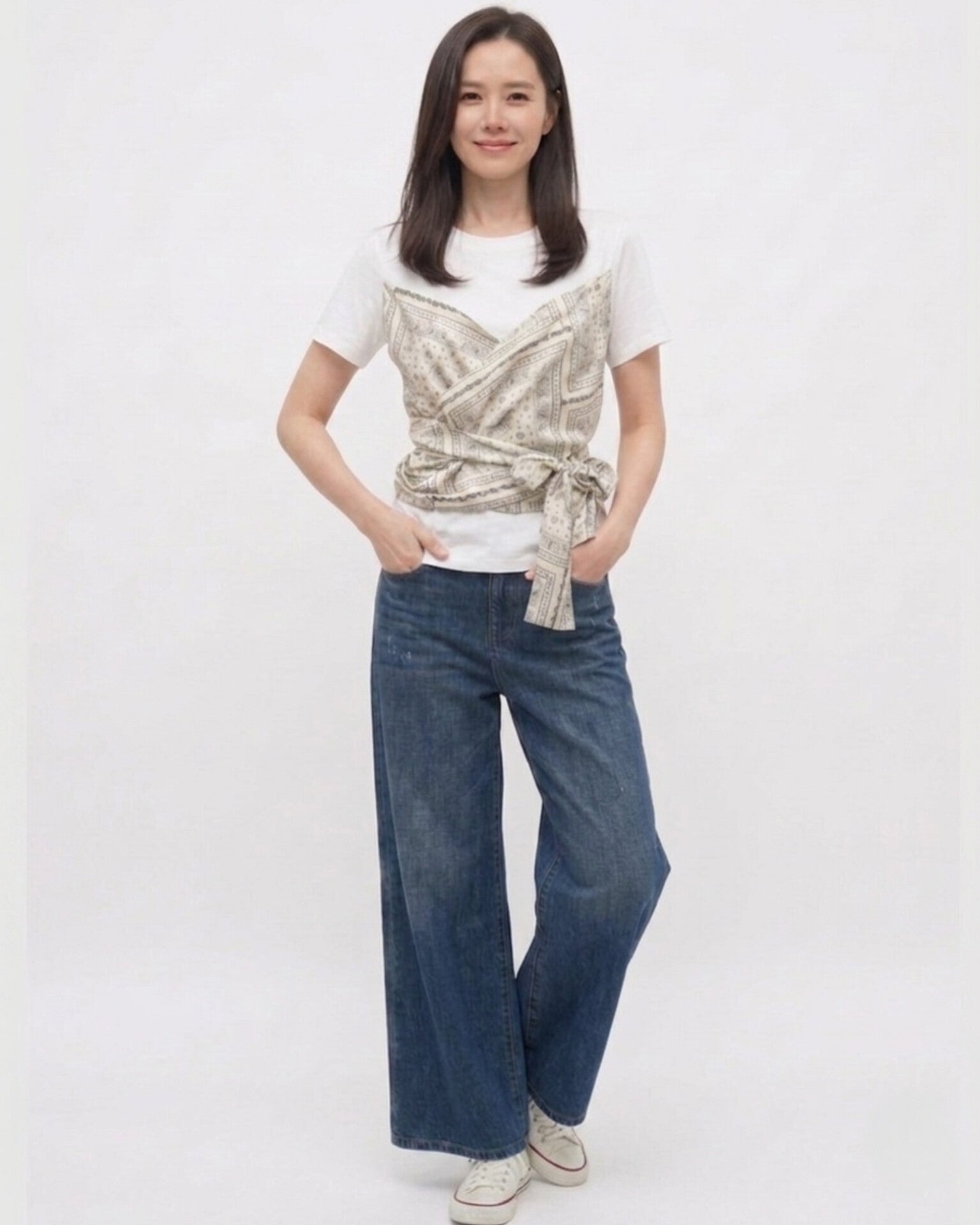 スカーフアレンジドッキングTシャツ