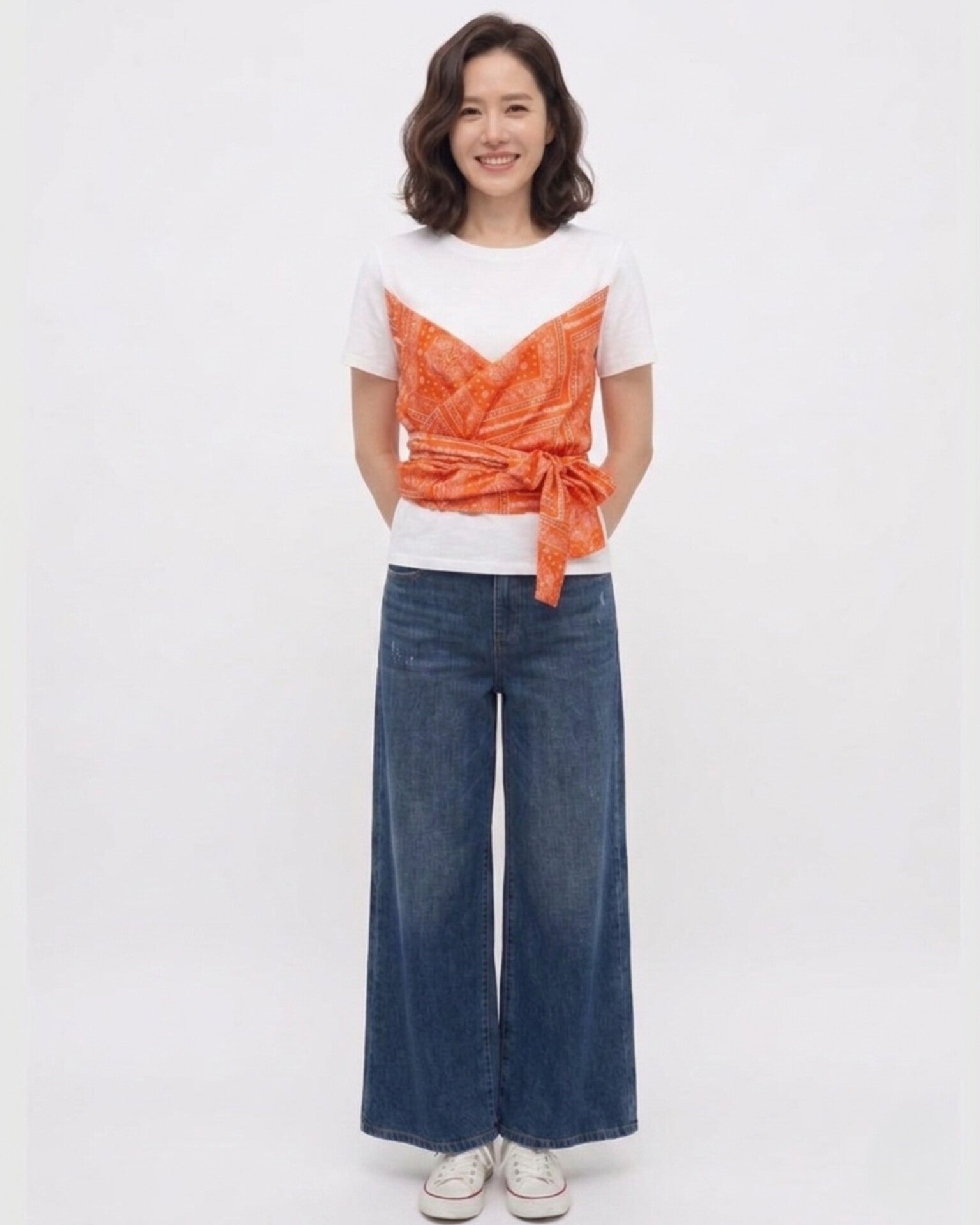 スカーフアレンジドッキングTシャツ